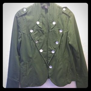 Green lapelled military-esque blazer